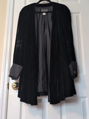 Alex Evenings Vintage Black Velvet Cardigan